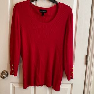 Lane Bryant - Red Sweater w/ Gold Buttons on sleeves - 18/20